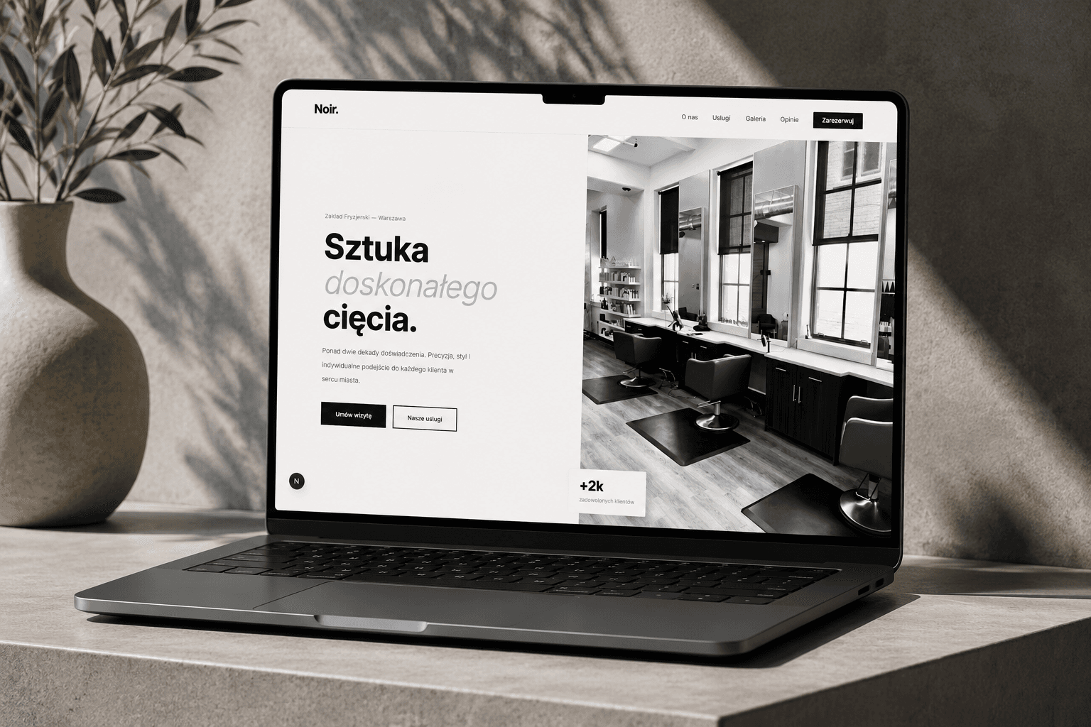 Strona Internetowa dla Zakładu fryzjerskiego Noir main